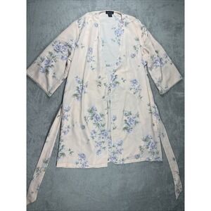 Jones New York Peach Floral Design Robe Size L/XL